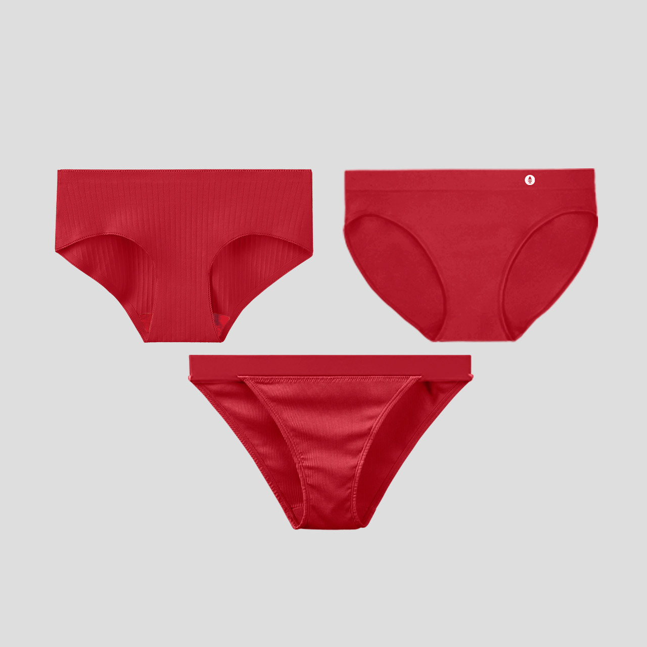 3件蕉内3系本命年红色内裤女士纯棉中腰性感三角裤衩结婚礼盒