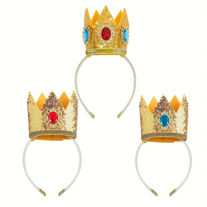 外贸女童cosplay碧姬公主皇冠发箍 儿童节日派对头扣