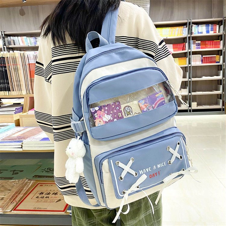 2022 Spring New Junior High School Student Fresh Large Capacity Schoolbag Korean Style Women's Casual Backpack Wholesale
