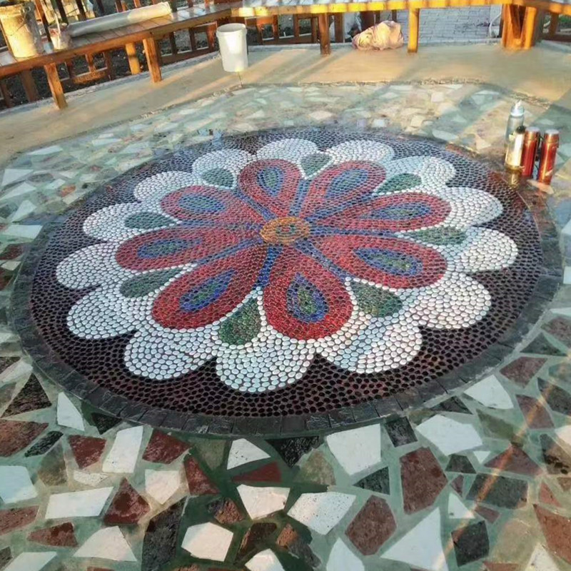 玻璃雨花石五彩琉璃装饰用炫彩铺路鱼缸造景装饰五彩玻璃石鹅卵石