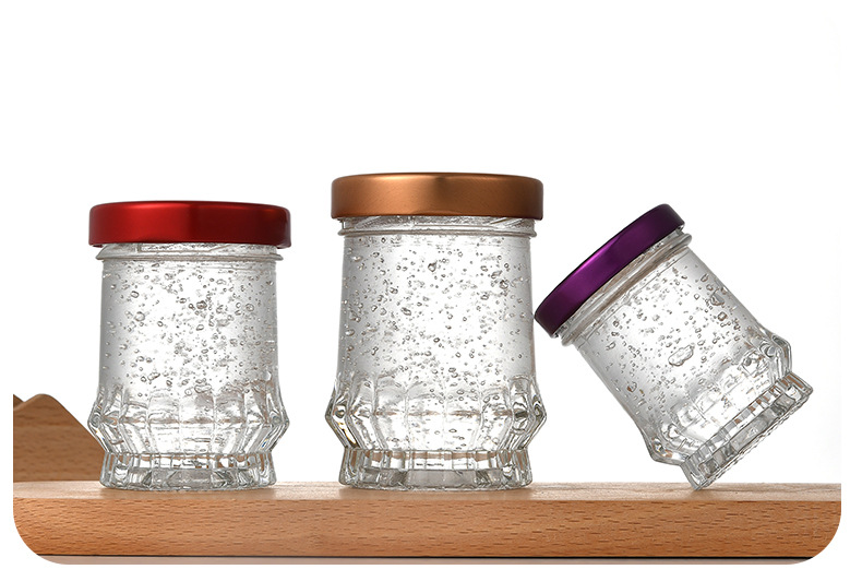 透明玻璃燕窝瓶子家用鲜炖分装莲花瓶带盖即食小空瓶蜂蜜瓶