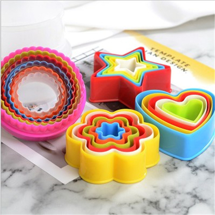 baking colorful suit plastic biscuit mold mousse ring cookie mold baking tool vegetables fruit cutting mold