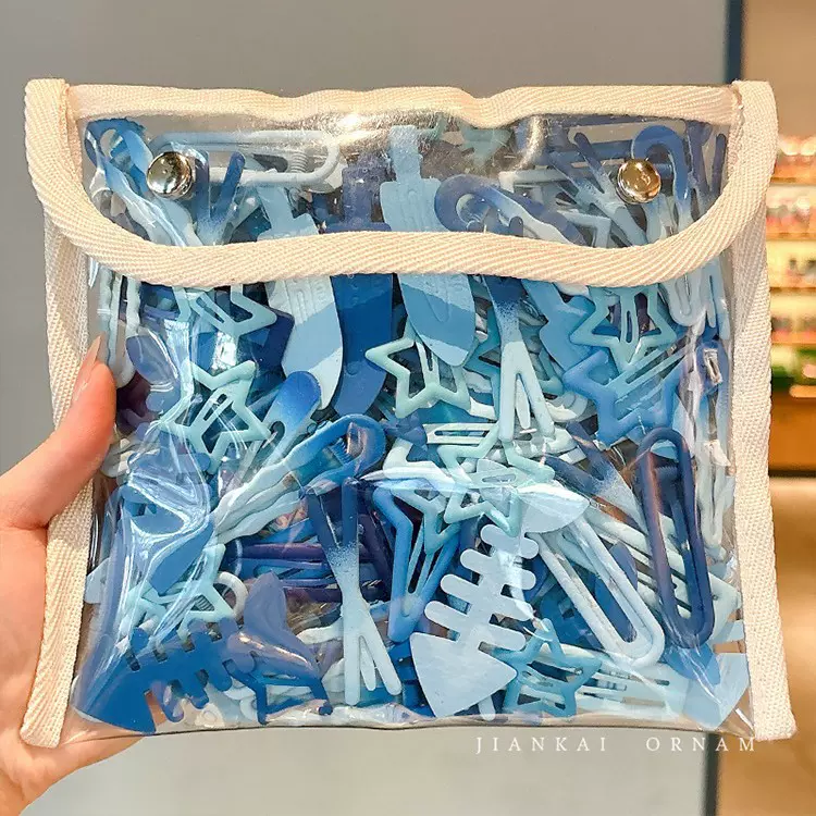 y2k粉色多巴胺发夹女2026新款克莱因蓝星星发夹女前额刘海夹头饰