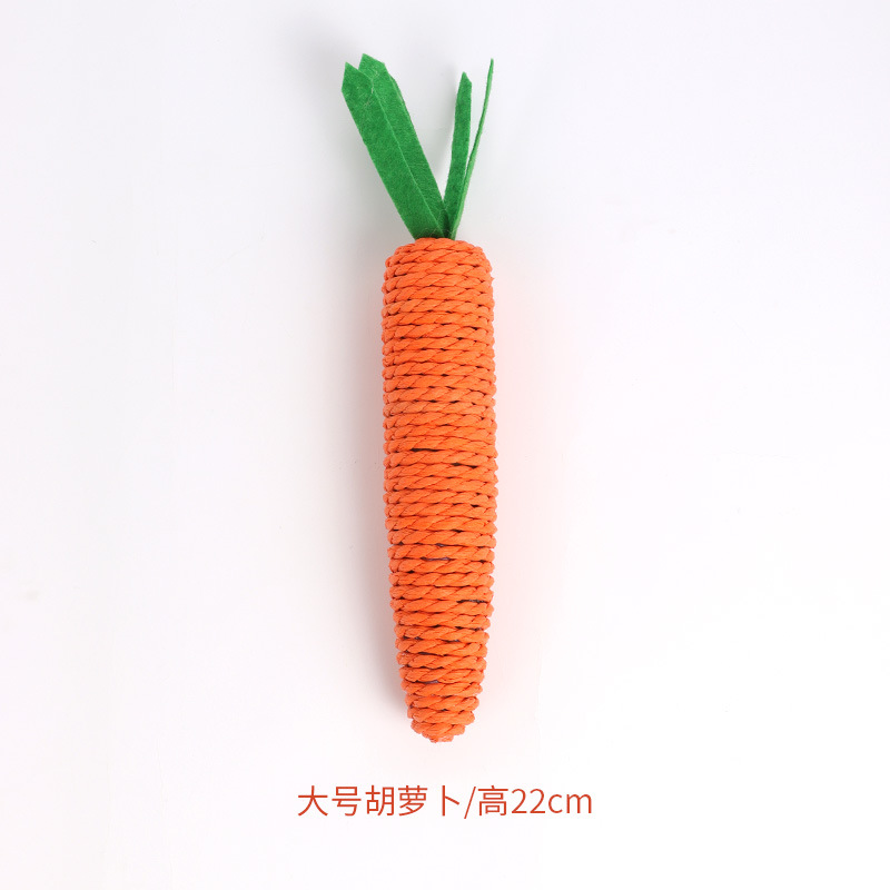 New Pet Toy in Stock Wholesale Hemp Rope Carrot Cat Toy Carrot Hemp Rope Cat Teaser Toy