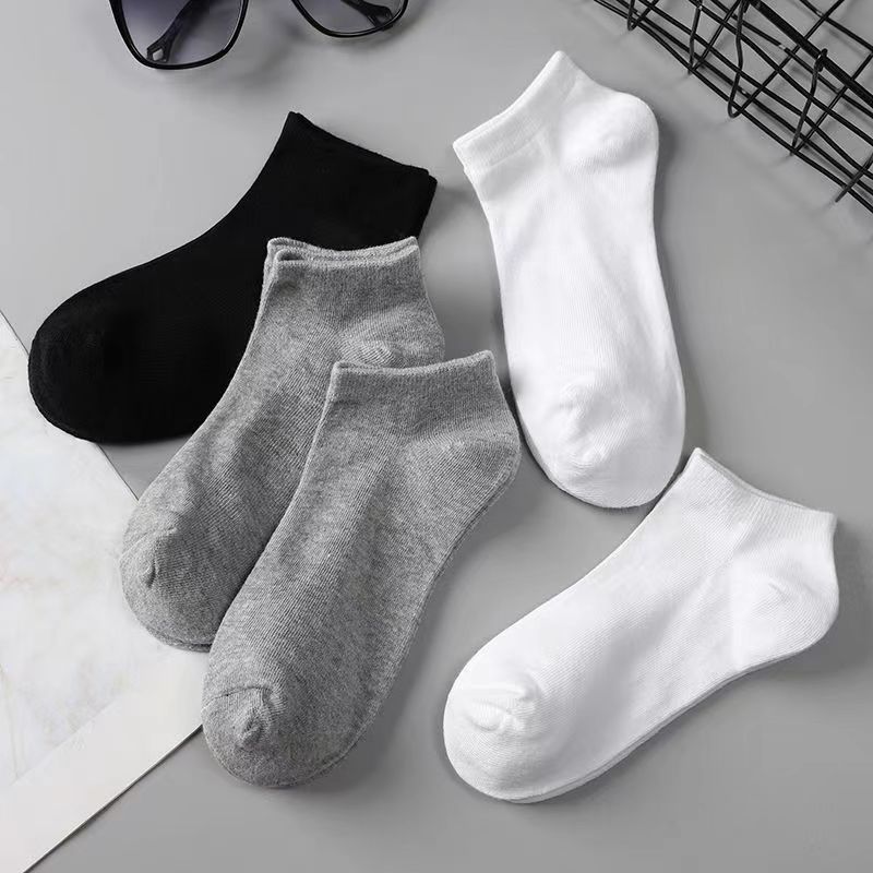 Cotton Socks Solid Color Male Socks Women's Socks Socks Ankle Socks Sports Student Socks Stall Supply Wholesale Spring and Autumn Men's Socks