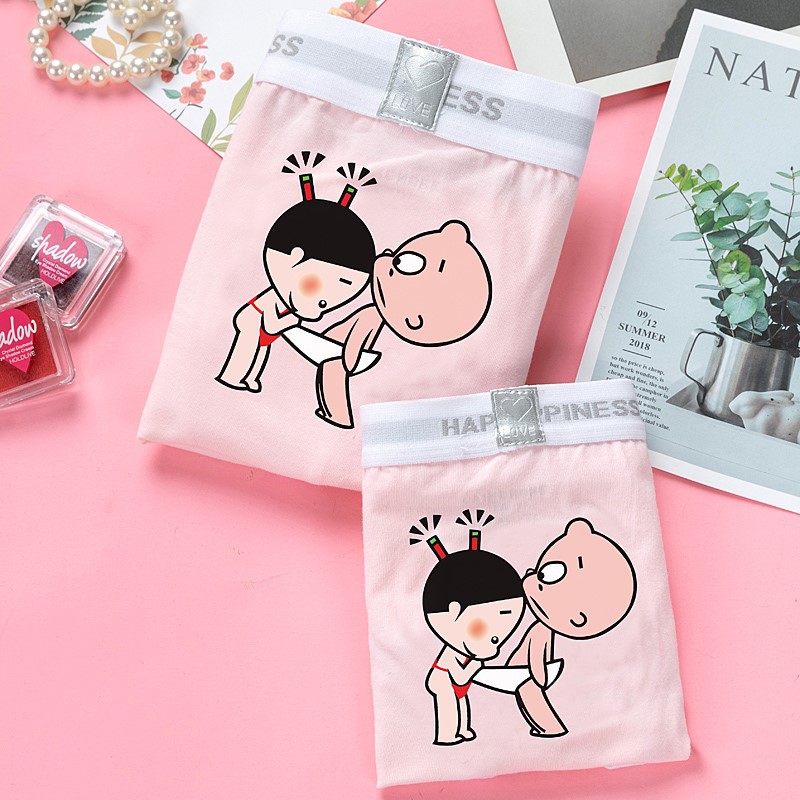情侣内裤恶搞纯棉可爱搞笑搞怪创意超萌卡通女三角性感男平角套装