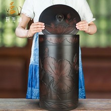 储水桶陶瓷水缸老式家用纯净水桶蓄水养水大容量茶道泡茶抽水款新