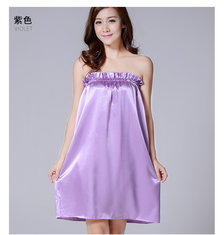 美容院浴袍浴裙浴衣抹胸春夏裹胸睡衣汗蒸服女款客袍桑拿服顾客服