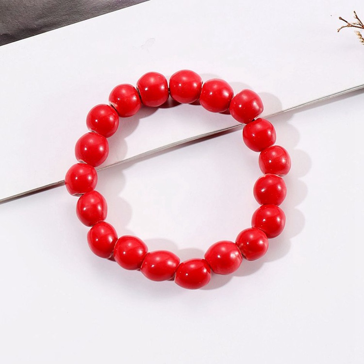 New Ceramic Accessories Jewellery Candy Color Full Beads Bracelet Student Female Bracelet Elastic Non-Fading Antique Bracelet