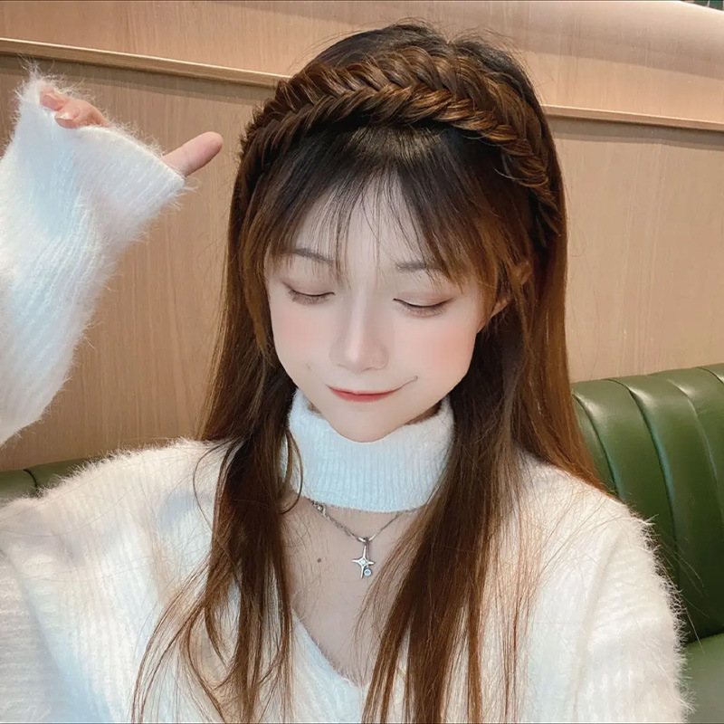 麻花辫假发发箍鱼骨辫编发压发发卡头箍带齿防滑网红2021年新款女