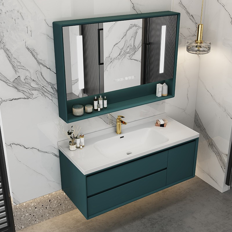 现代简约陶瓷一体盆浴室柜组合卫生间洗手洗脸盆柜洗漱台卫浴吊柜