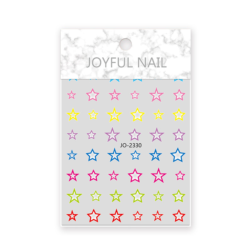 Cute Pentagram Adhesive Backing Stickers Gradient Love Nail Stickers XINGX Beautiful Girl Nail Sticker