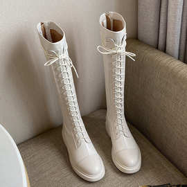 女靴高高筒鞋带