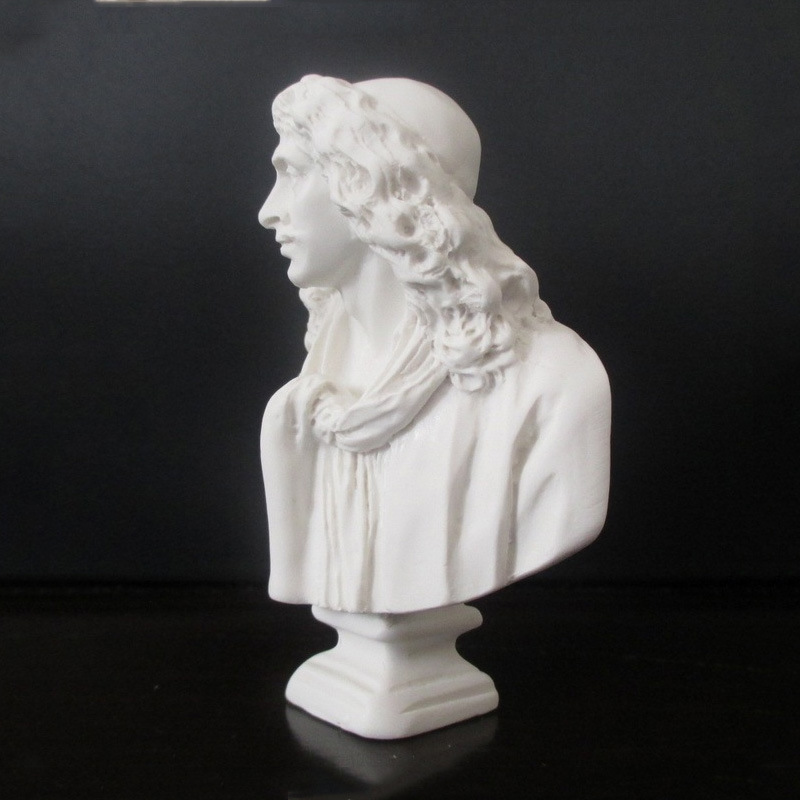 hc arts莫里哀15cm胸像迷你树脂小石膏雕像欧式摆件美术用品教具
