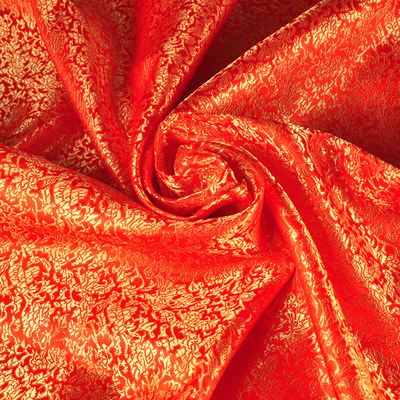 批发黄布桌布家用围布神堂装饰布织锦提花龙纹布神台供桌布神像遮