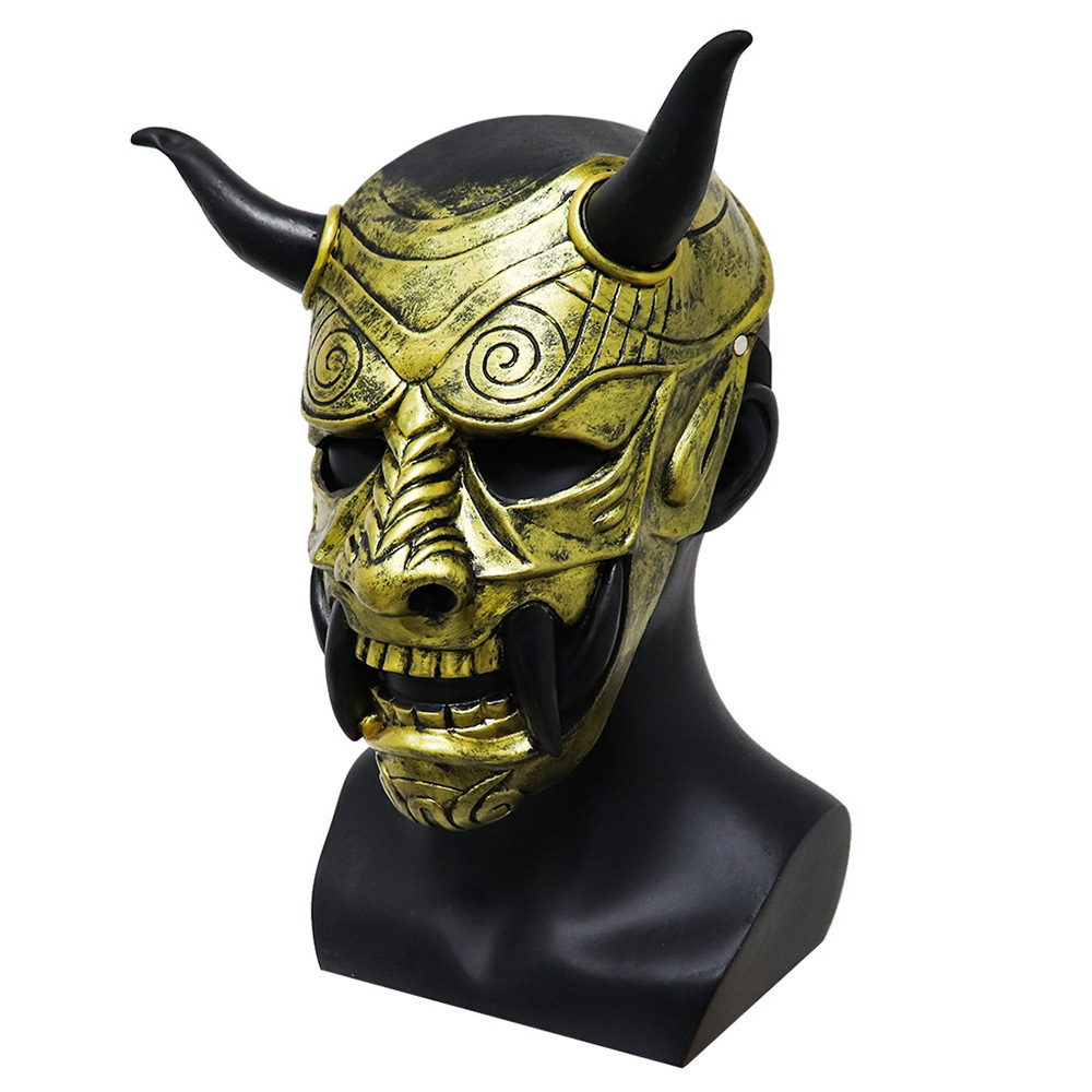 赤般若面具 cosplay能剧日系能面罩 树脂红面鬼脸獠牙般若面具