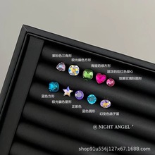 jue版色号!8mm异形耳蜗钉耳骨钉 不掉色钛钢螺丝耳钉小众锆石耳环