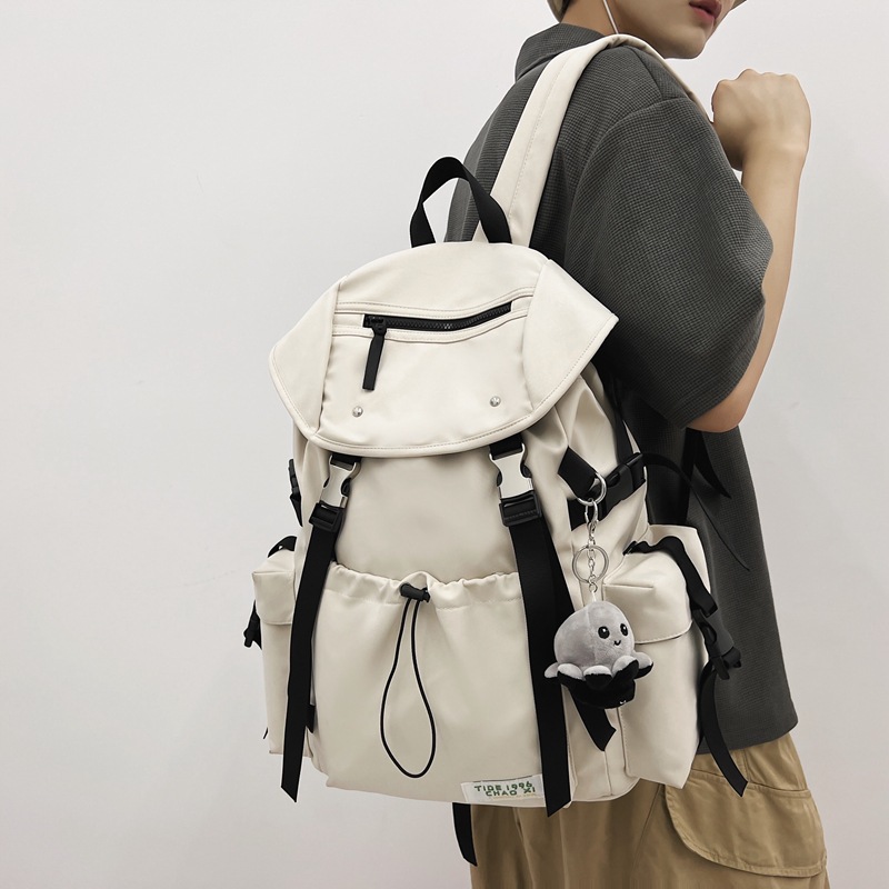 Workwear Backpack Men's Fashion Trendy Ins Trendy Large Capacity Harajuku Hongkong Style Multi-Layer Schoolbag Women's Computer Backpack