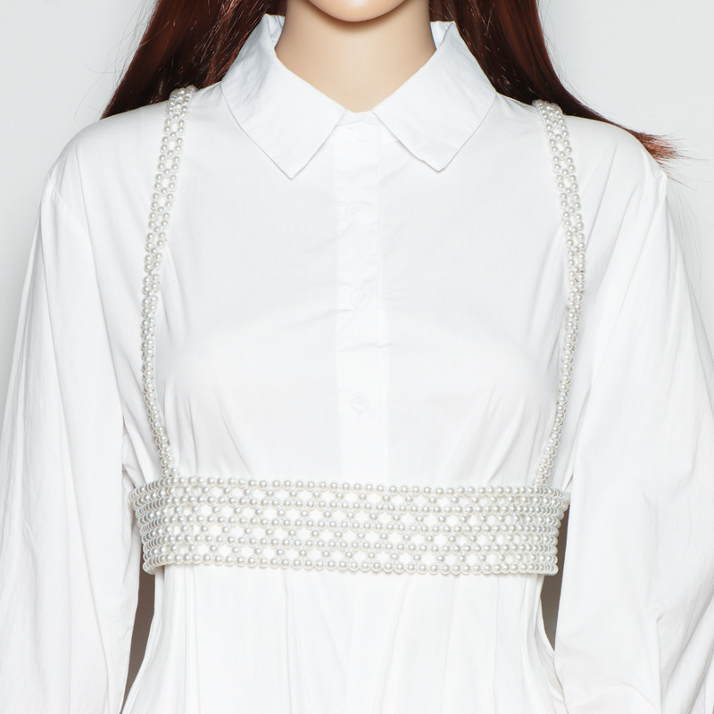 抖音同款漂亮姐姐珍珠马甲66128设计感手工串珠小众吊带背心马夹