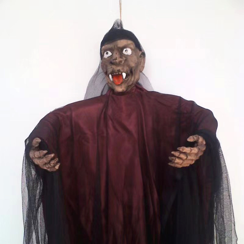 7米声控黑纱白纱挂鬼树脂骷髅吊饰酒吧装饰-阿里巴巴