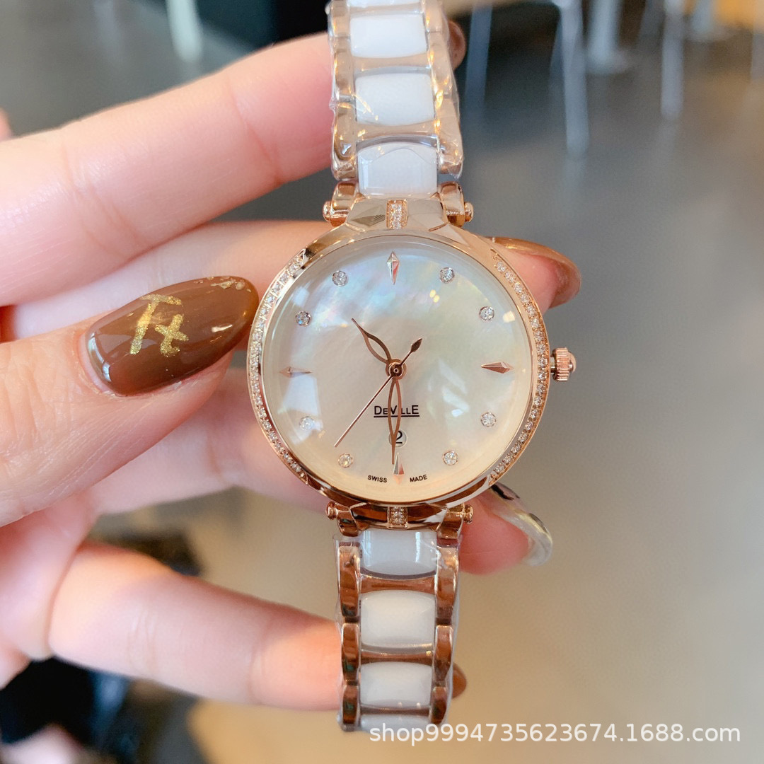 石英表女2021年新品气质淑女手表网红简约陶瓷表带学生腕表代发