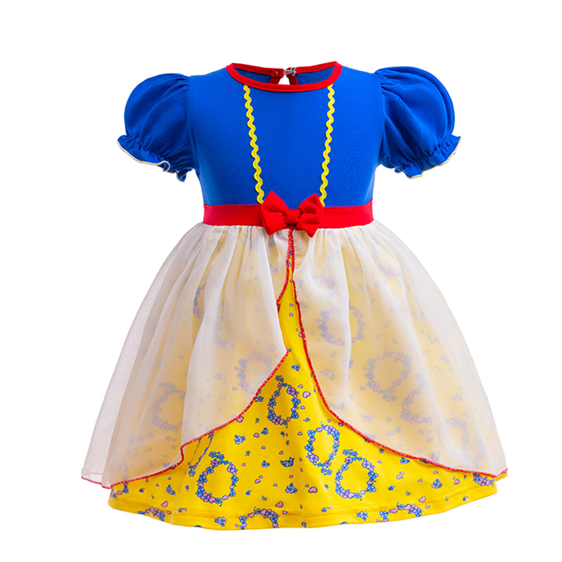 白雪公主裙子儿童洋气2024女童连衣裙宝宝女孩爱莎冰雪奇缘纱裙夏