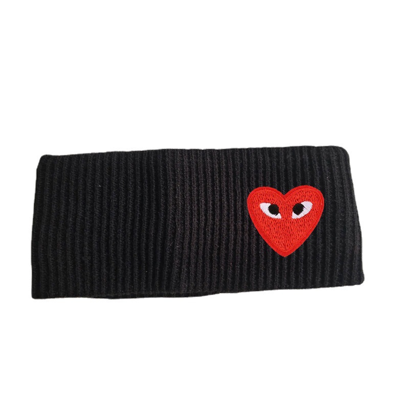 Cross-Border Knitted Hair Band Love Embroidered Headband Men's and Women's Wide-Brimmed Face Wash Sweat-Absorbent Fashion Wool Headband Headscarf Headdress