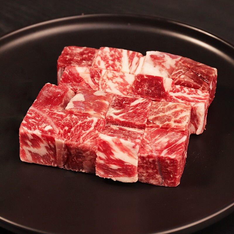 澳洲进口安格斯和牛m7牛肉粒300g原切牛排肉烧烤料理火锅雪花牛肉