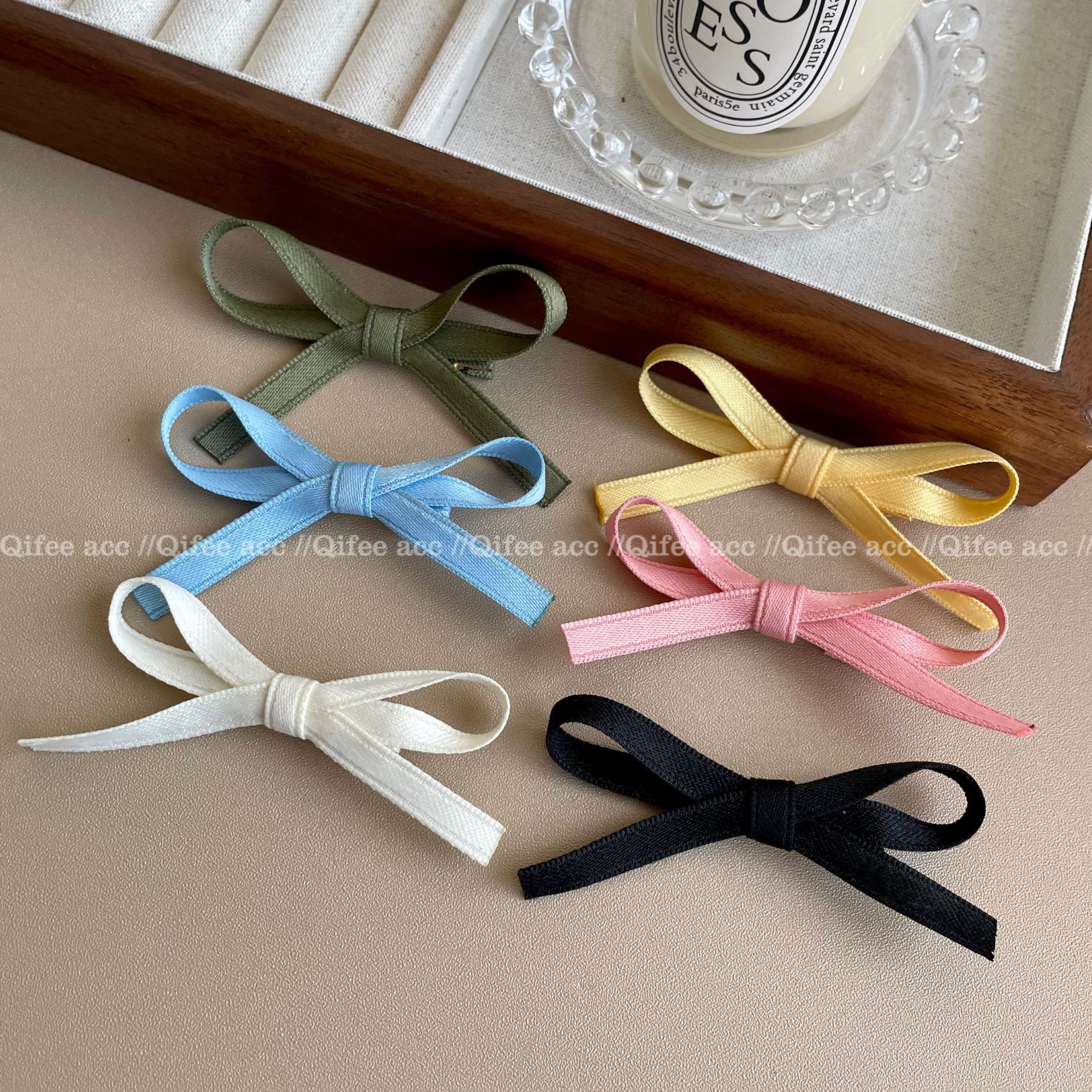 Korean Dopamine Accessories Girl Ballet Ribbon Bow Barrettes Hair Clip Side Clip