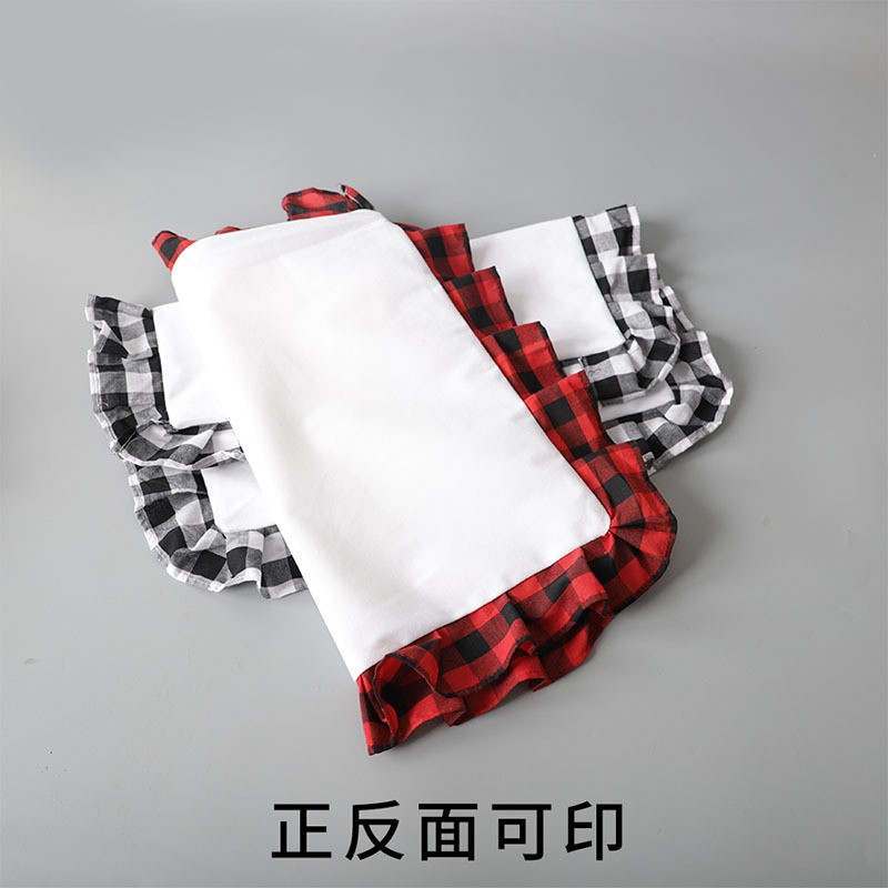 Sublimation Pillow Classic Plaid Blank Sofa Cushion Christmas Linen Pillowcase without Pillow Core Creative DIY