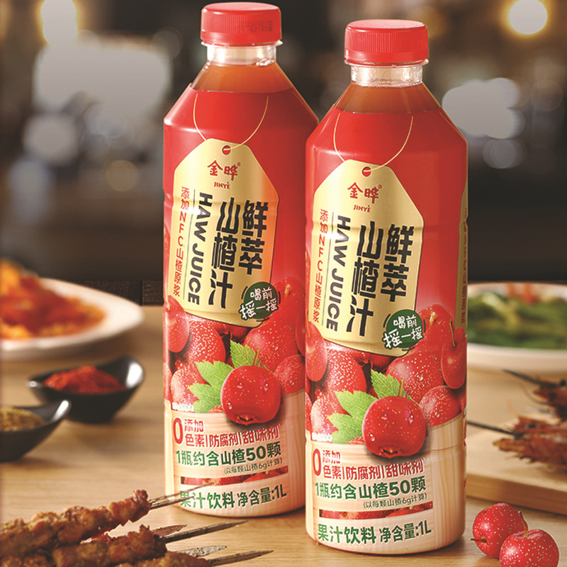 金晔鲜萃1l山楂汁果味果汁解腻饮料大瓶开胃山楂汁-阿里巴巴