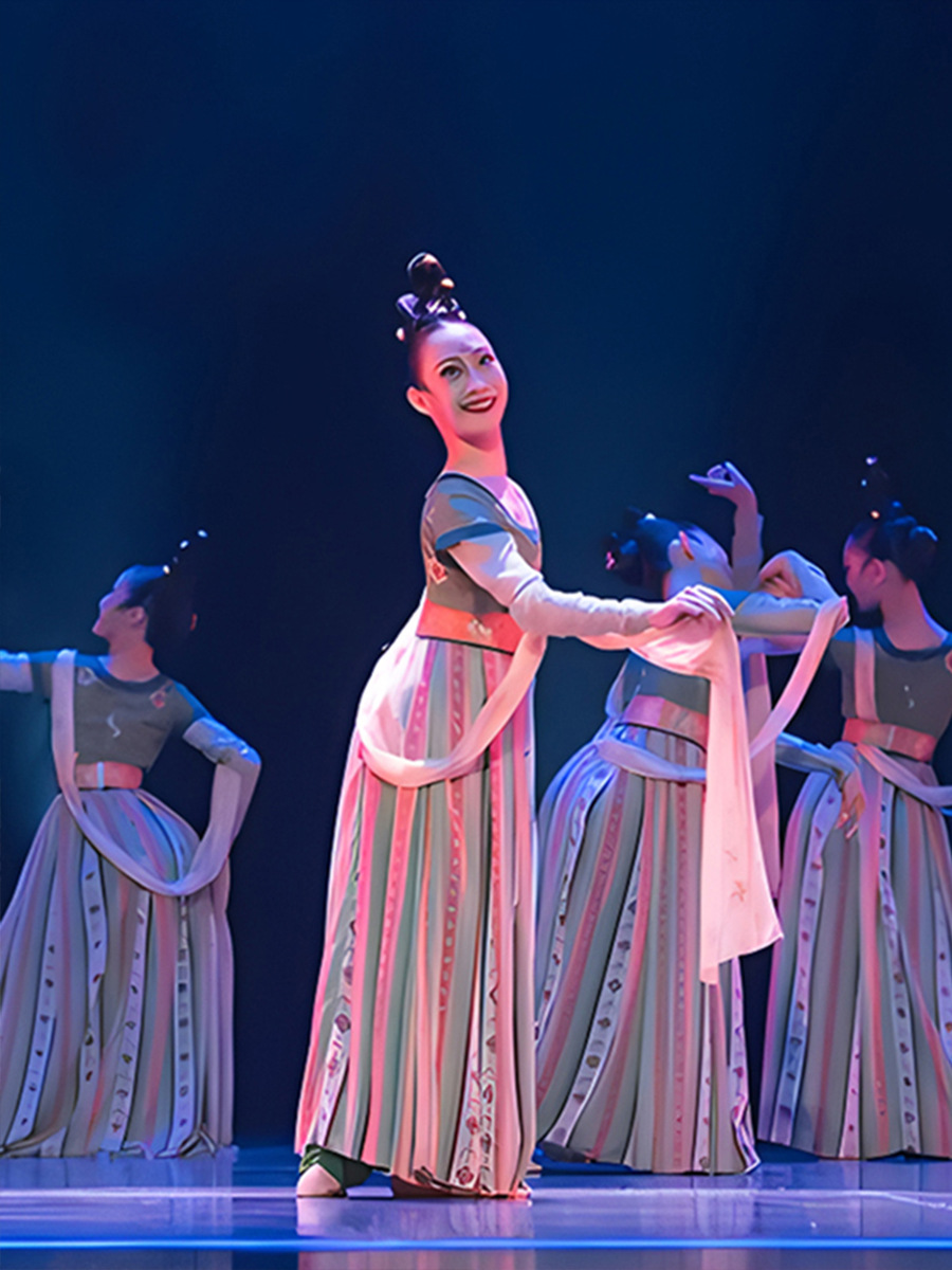 幻世长安演出服唐印舞蹈服古典头饰第十一届小荷风采儿童舞蹈服装