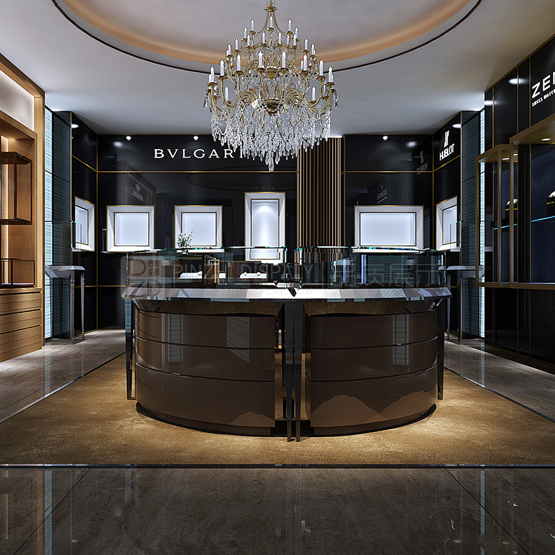 整店制作珠宝展柜钢化玻璃珠宝首饰矿物展示柜台玉器钻石展柜设计