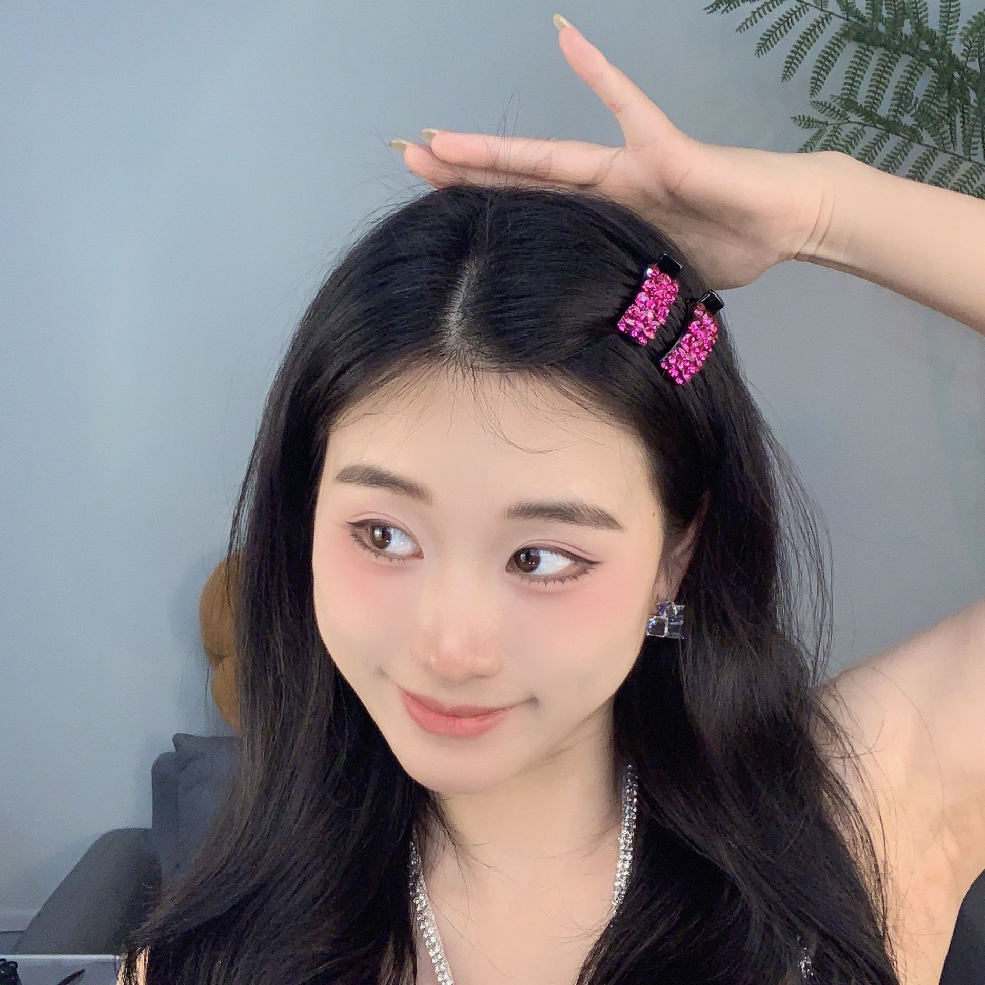 韩国ins轻奢高级感闪钻半圆发夹刘海夹小号抓夹鸭嘴夹顶夹侧边夹