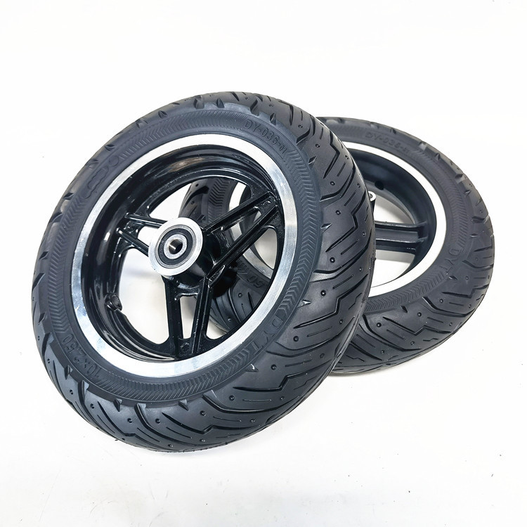 10寸电动滑板车前轮套装10x2.5免内外胎10*2.50内蜂窝实心胎整轮