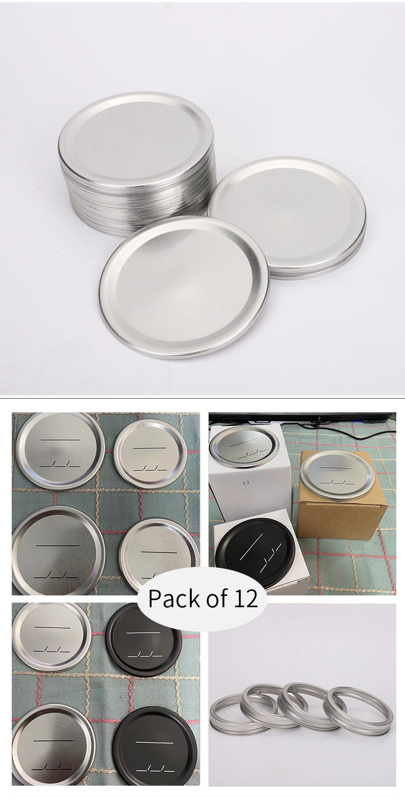 标口70mm梅森罐盖子圆形马口铁分体盖密封金属梅森杯盖子一件代发