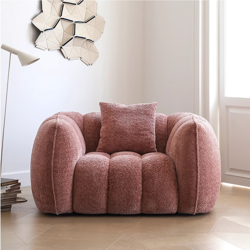 南瓜沙发法式复古奶油风布艺沙发现代简约网红设计师卧室客厅直排