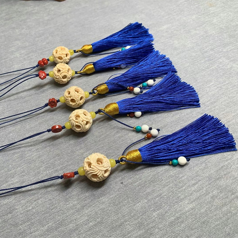 纯然猛犸象牙鬼工球玲珑球镂空同心球圆球手串吊坠锁骨链diy配饰