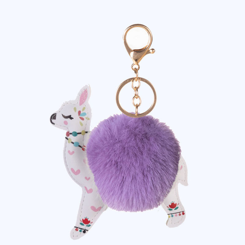 Cross-Border New Arrival Alpaca Mixed Color Combination Pendant Keychain Frosted Zipper Packaging Shoes and Hats Bags in Stock Pendant