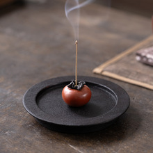 柿柿如意小柿子茶宠摆件线香插创意小香炉檀沉香茶桌家用香器香道