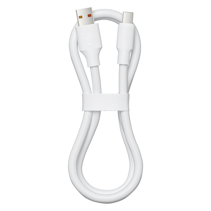 White Single Wire Python Fast Charge Data Cable 120W for Apple Huawei Super Fast Charge Charging Cable Factory Wholesale