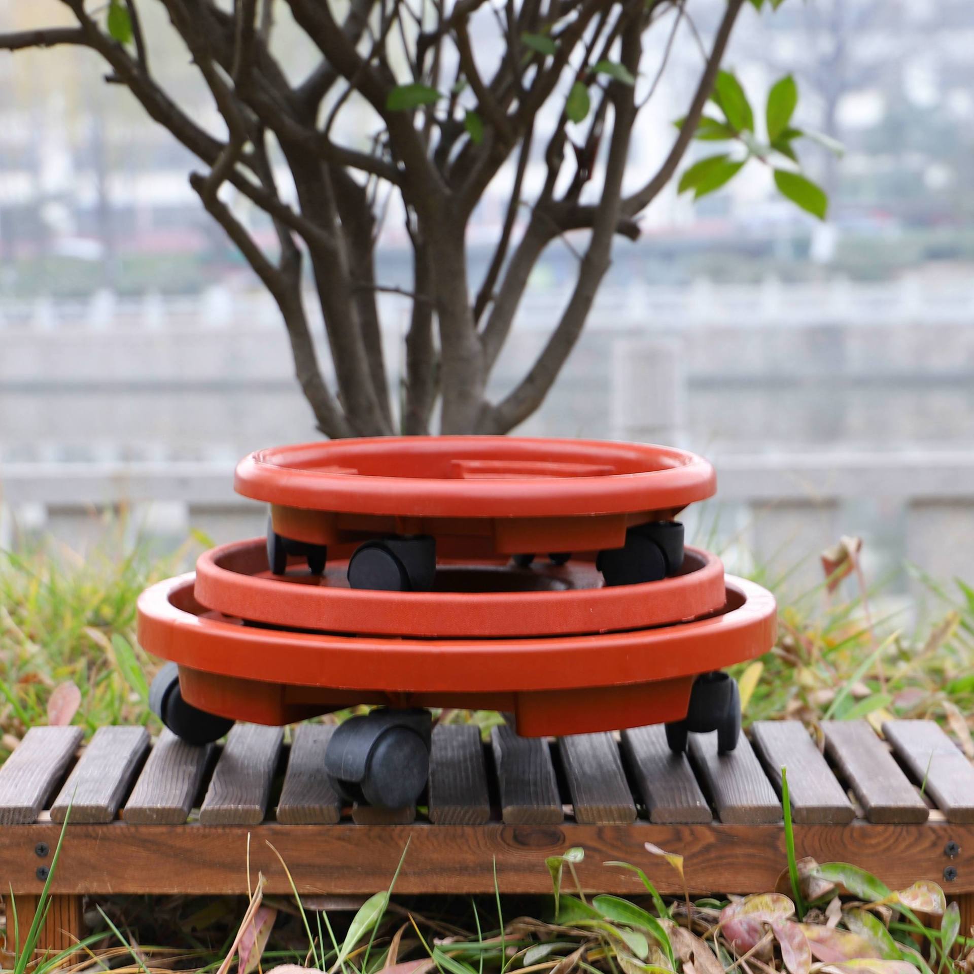 厂家批发 塑料花盆托盘 移动花盆托 万向轮花盆接水盘 大号花盆底