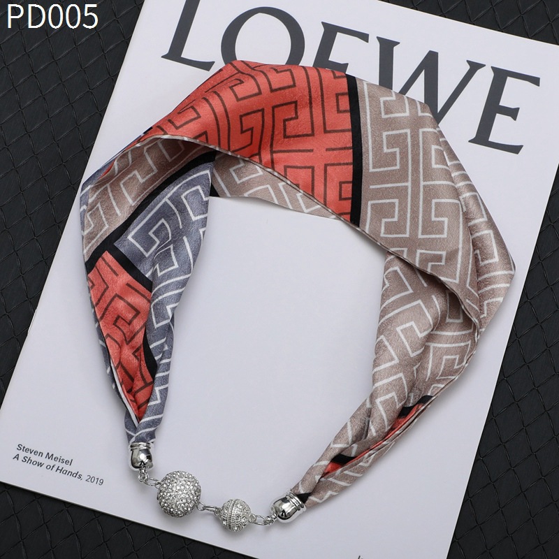 Korean Style Fashionable Elegant Magnetic Suction Clasp Necklace Silk Scarf Decoration Hair Band Ribbon Rhinestone Magnetic Snap Celebrity Same Scarf