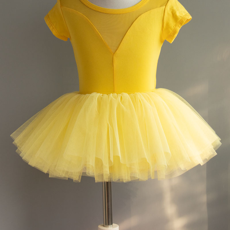 儿童舞蹈纱裙女童四层蓬蓬裙半身裙网纱裙女孩芭蕾裙白色跳舞裙子