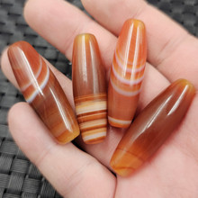 天眼缠丝玛瑙勒子 单珠 散珠 桶珠 文玩配饰 珠串项链坠 蓝沁包邮