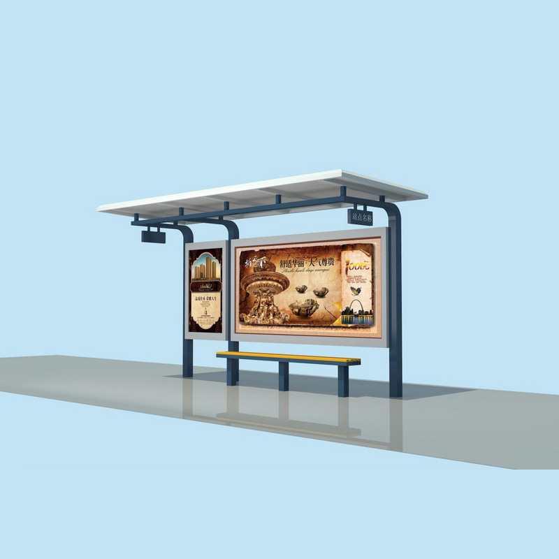智能公交车候车亭城市不锈钢公交站台仿古候车亭灯箱公交车站牌