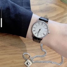 新款网罗马字面表盘机械机芯时尚女士日历手表皮带手腕表批发