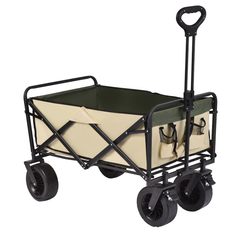 Camper Cart Camp Cart Outdoor Camping Folding Trolley Camping Trailer Portable Lightweight Shopping Luggage Trolley