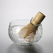 1pc Japanese Matcha Bowl Hammer Textured Glass Tea Bowl Tea