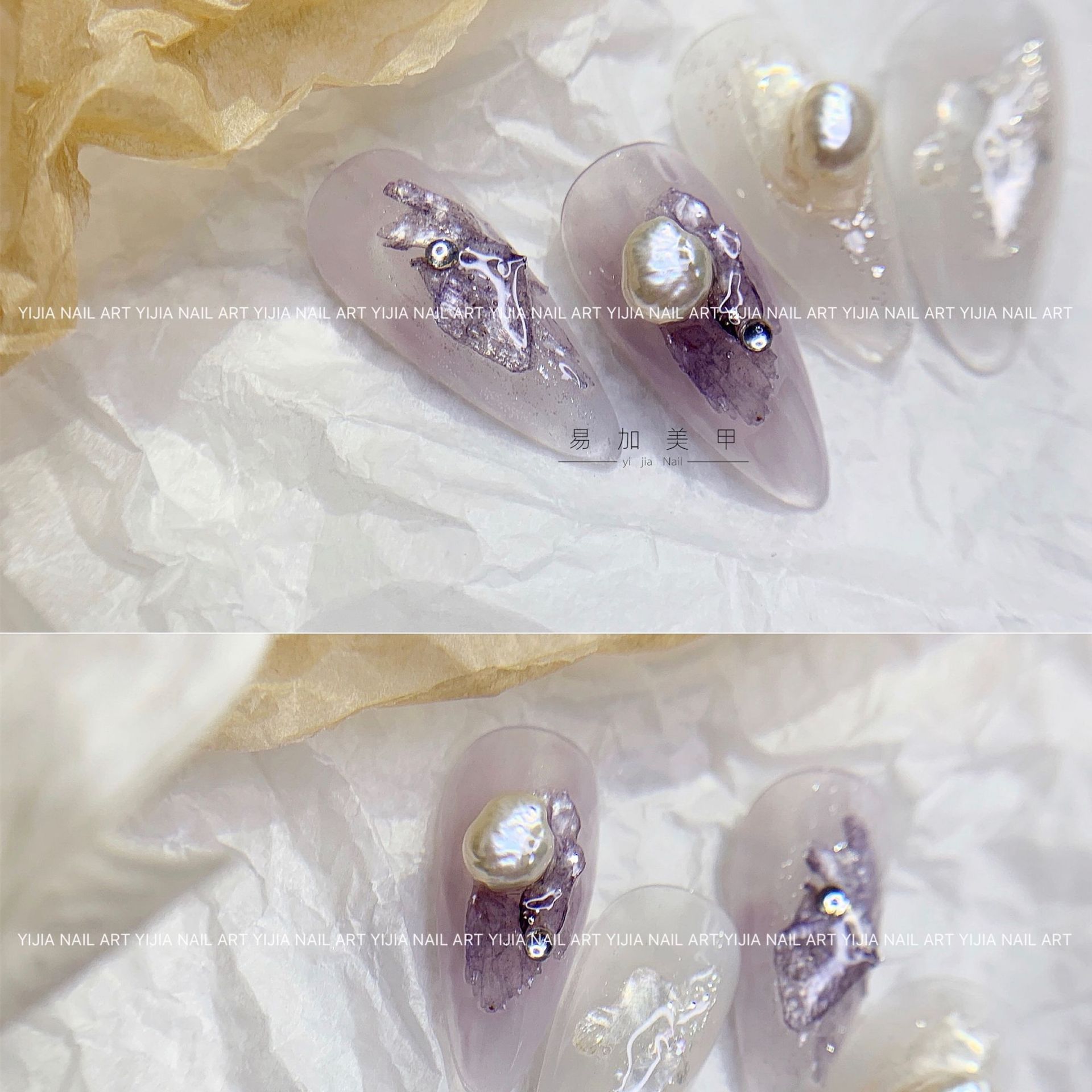 母贝款美甲云母片云母绸缎新款饰品贝壳红大片云母片网母片指甲装